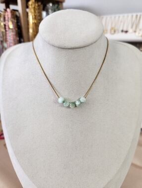 Green Larimar Beades Threader Necklace